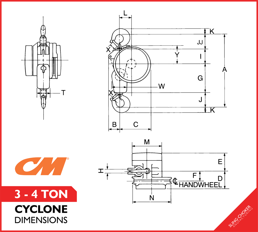 Cyclone Hoist Dimensions