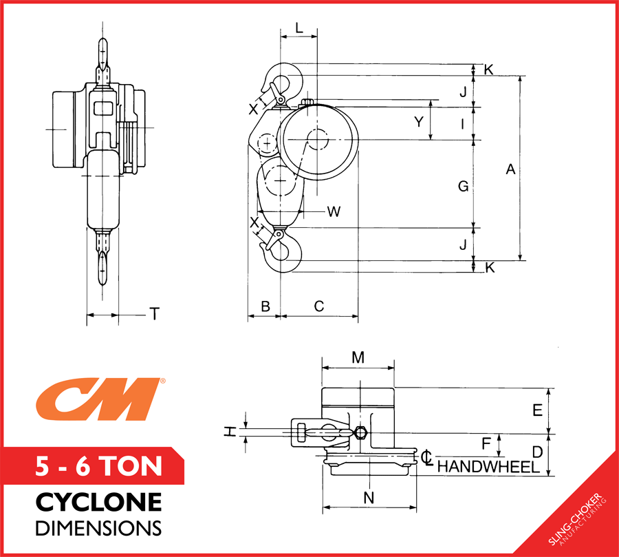 Cyclone Hoist Dimensions