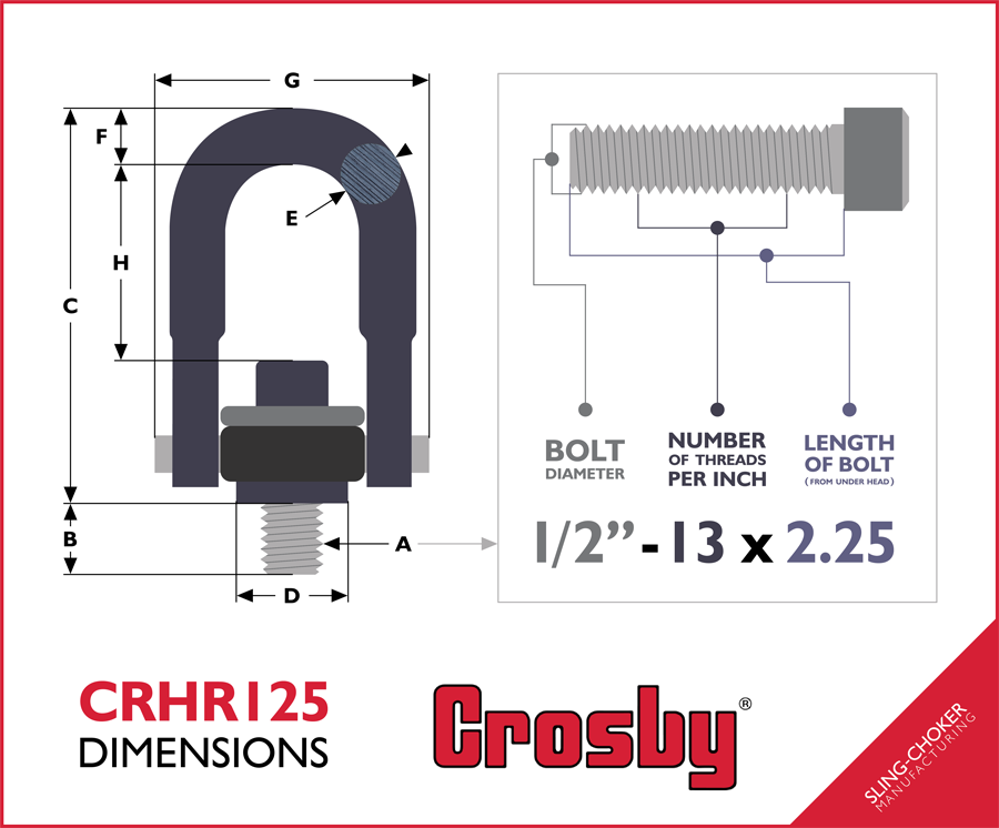 CRHR125 Dimentions